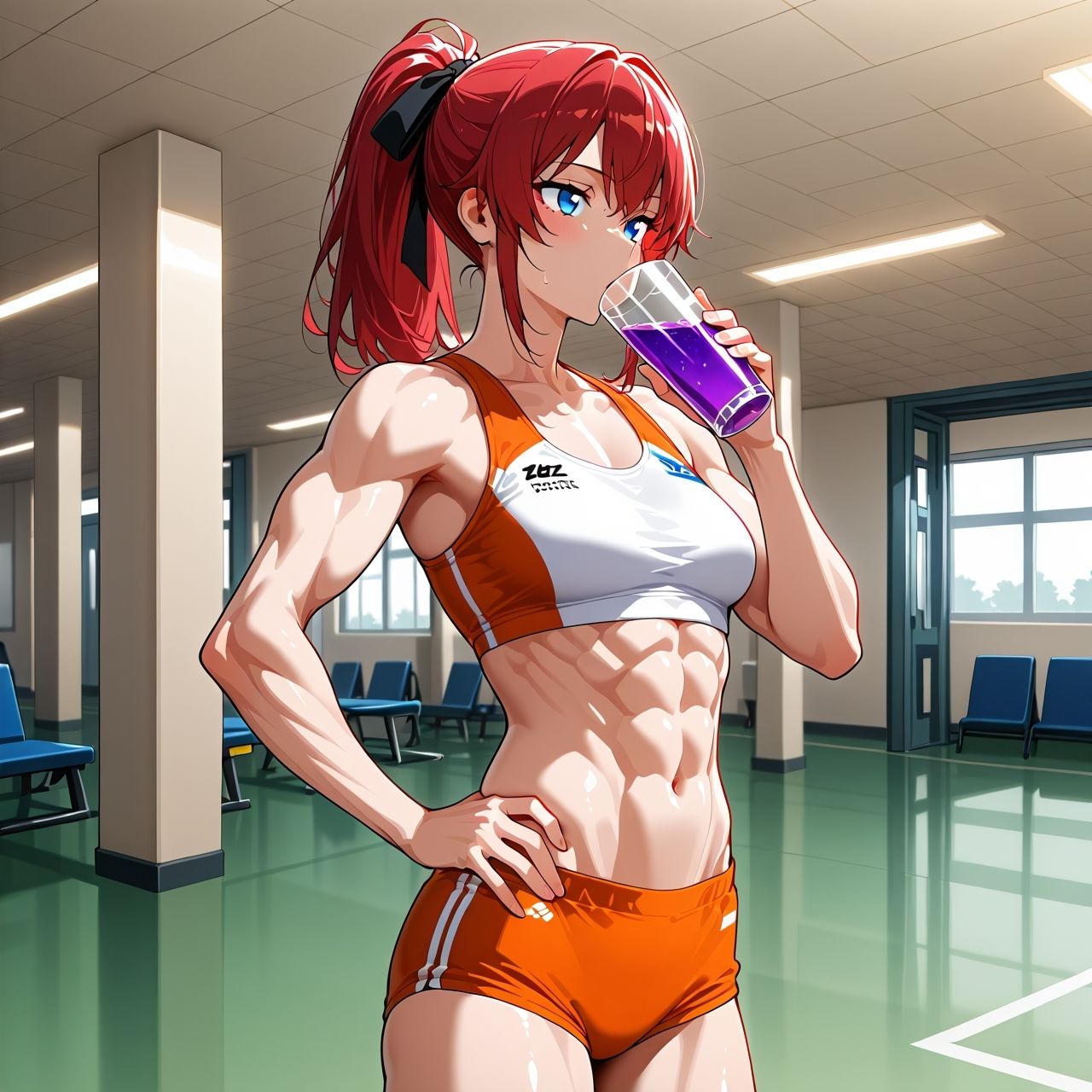 サンプル画像3:陸上女子調教記録(AI極み虹画像堂) [d_677245]