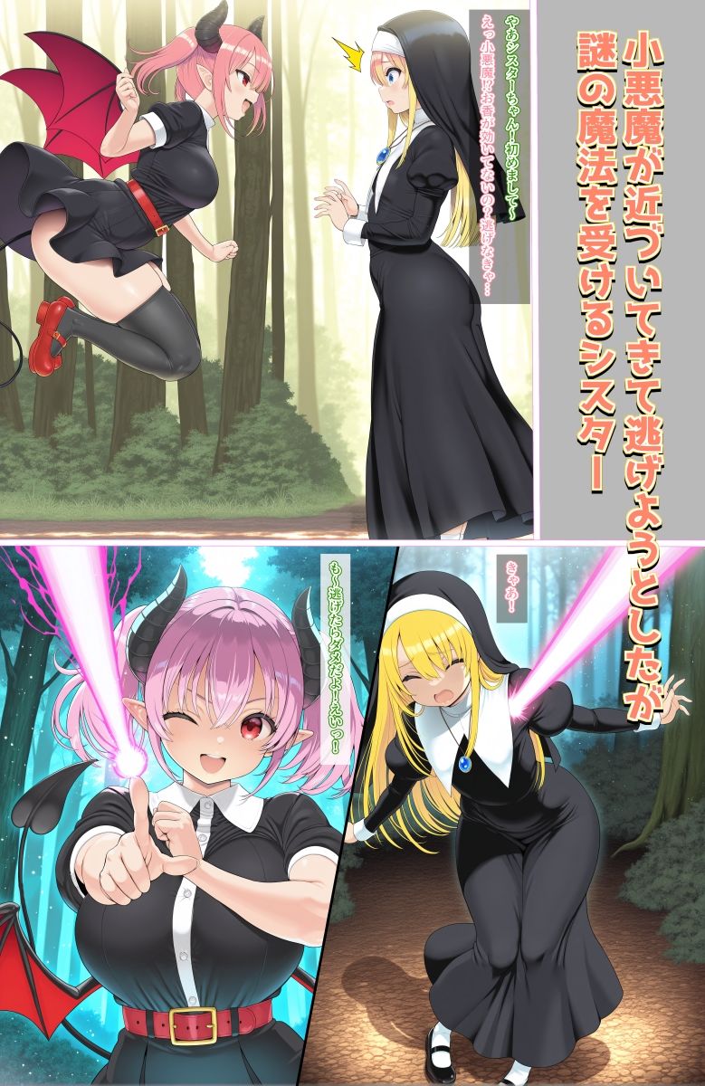 清楚なシスターが小悪魔の魔法でドスケベ爆乳シスターちゃんに変わる話 画像2