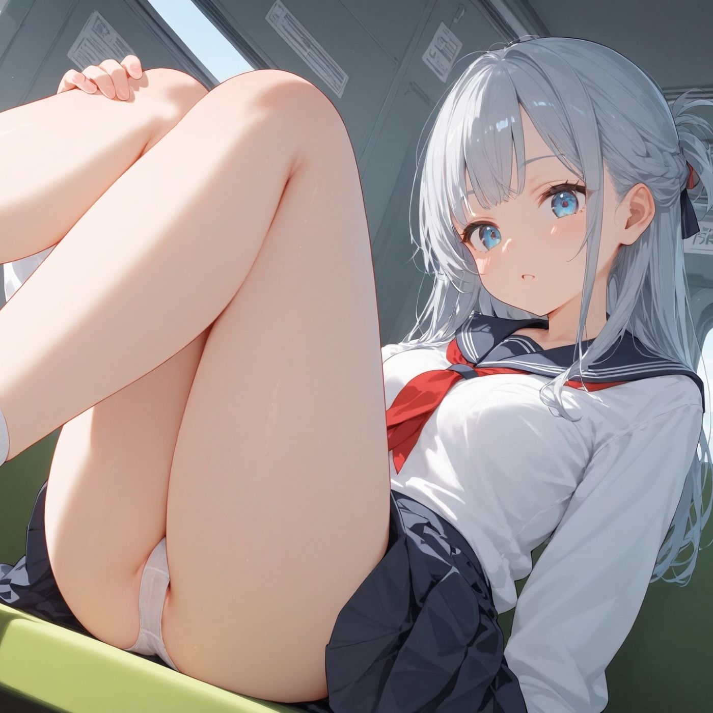 サンプル画像4:ビッチ用レ●プ車両！乗ったら終点まで乗り継ぎまくってください5【制服美少女の厳選CG376枚収録】(アオとハル) [d_677278]