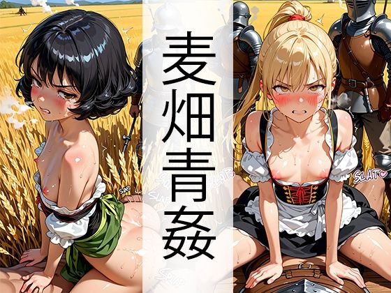 麦畑で兵士にヤられる北欧娘 （貧乳編） flat chest