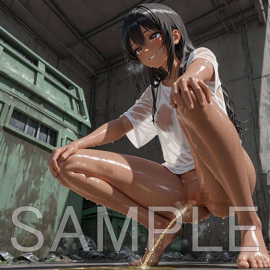 サンプル画像2:ゴミ捨て場放尿少女(はいいろ) [d_678204]