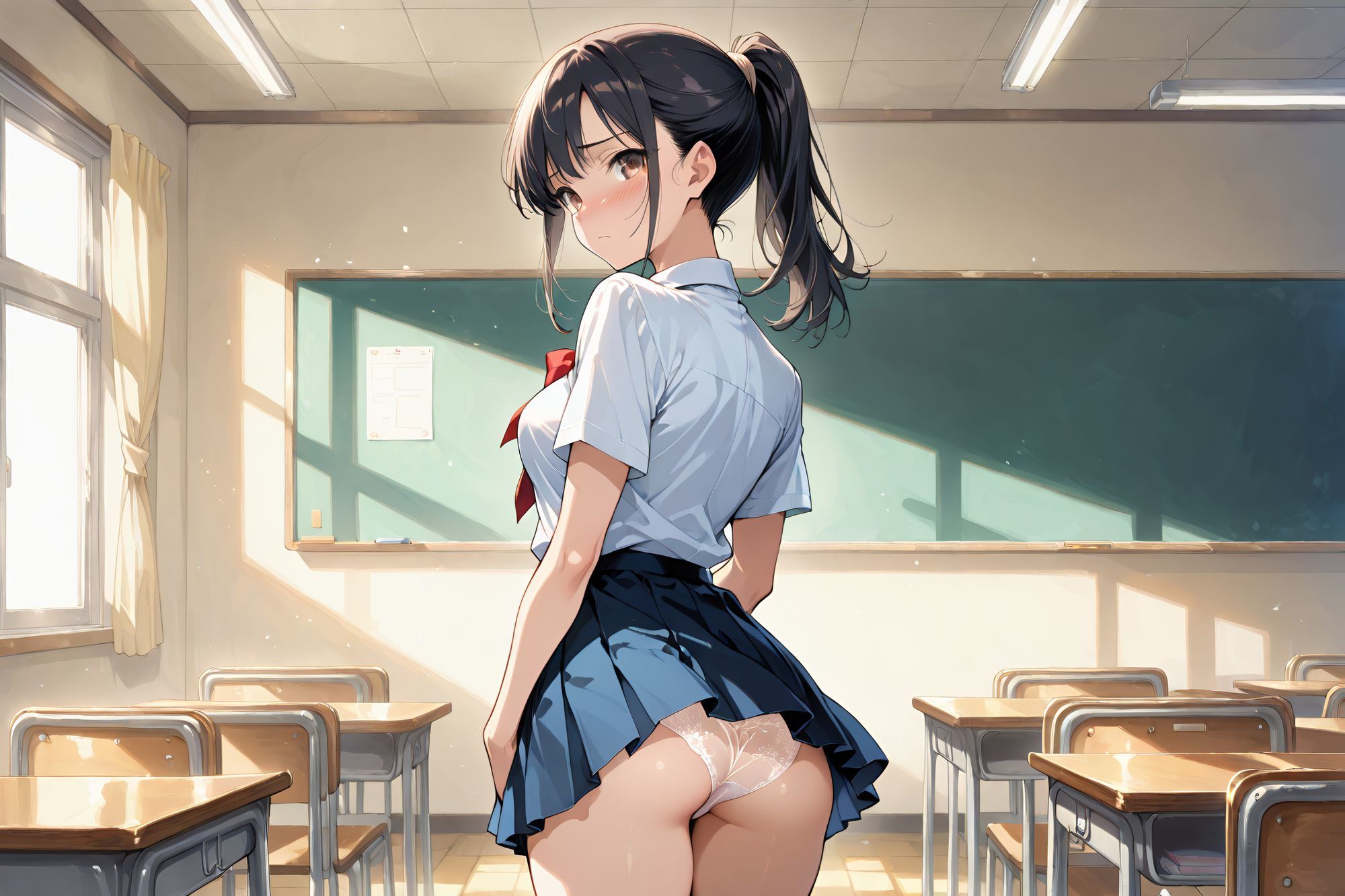 清楚な女子校生がウブな男子のために生ハメご奉仕 画像1