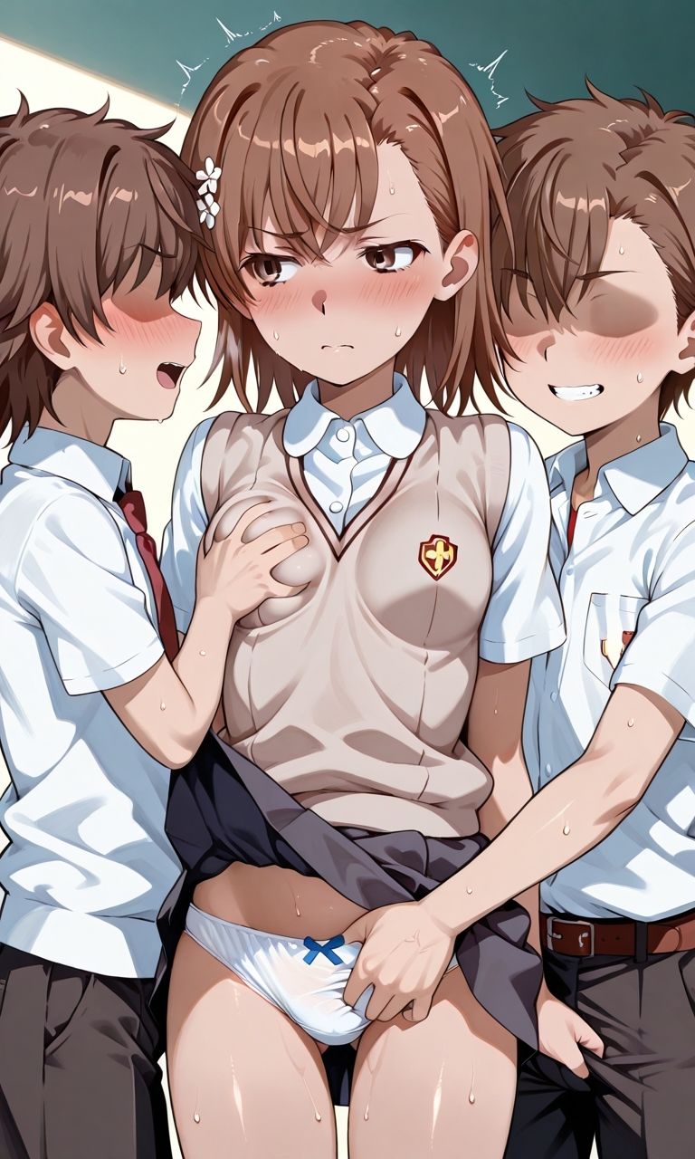 サンプル画像1:超電磁砲の少女がクソ○キに襲われる（御●美琴_食蜂●祈、佐天●子）(人工智楽団) [d_678608]