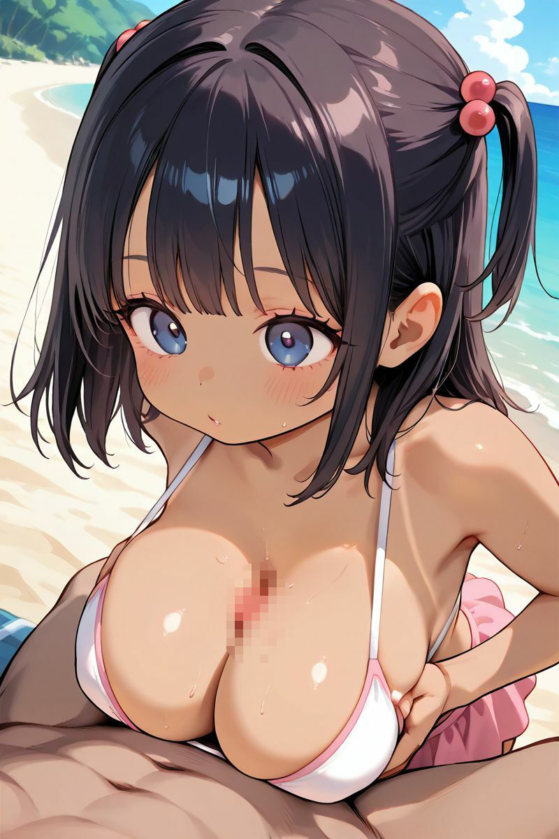 サンプル画像3:日焼けした巨乳の妹とエッチしたら最高に気持ちよかった「お兄ちゃんと私だけの秘密だよ」(nes_aiart) [d_678729]