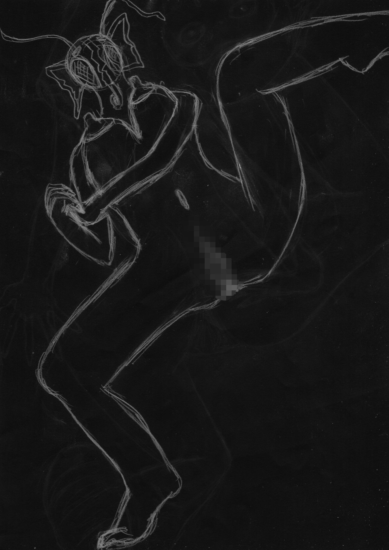 サンプル画像1:黒よりも黒いエロティックホラー黒戯絵集「マネキンポーズ3」(黒納豆) [d_678907]