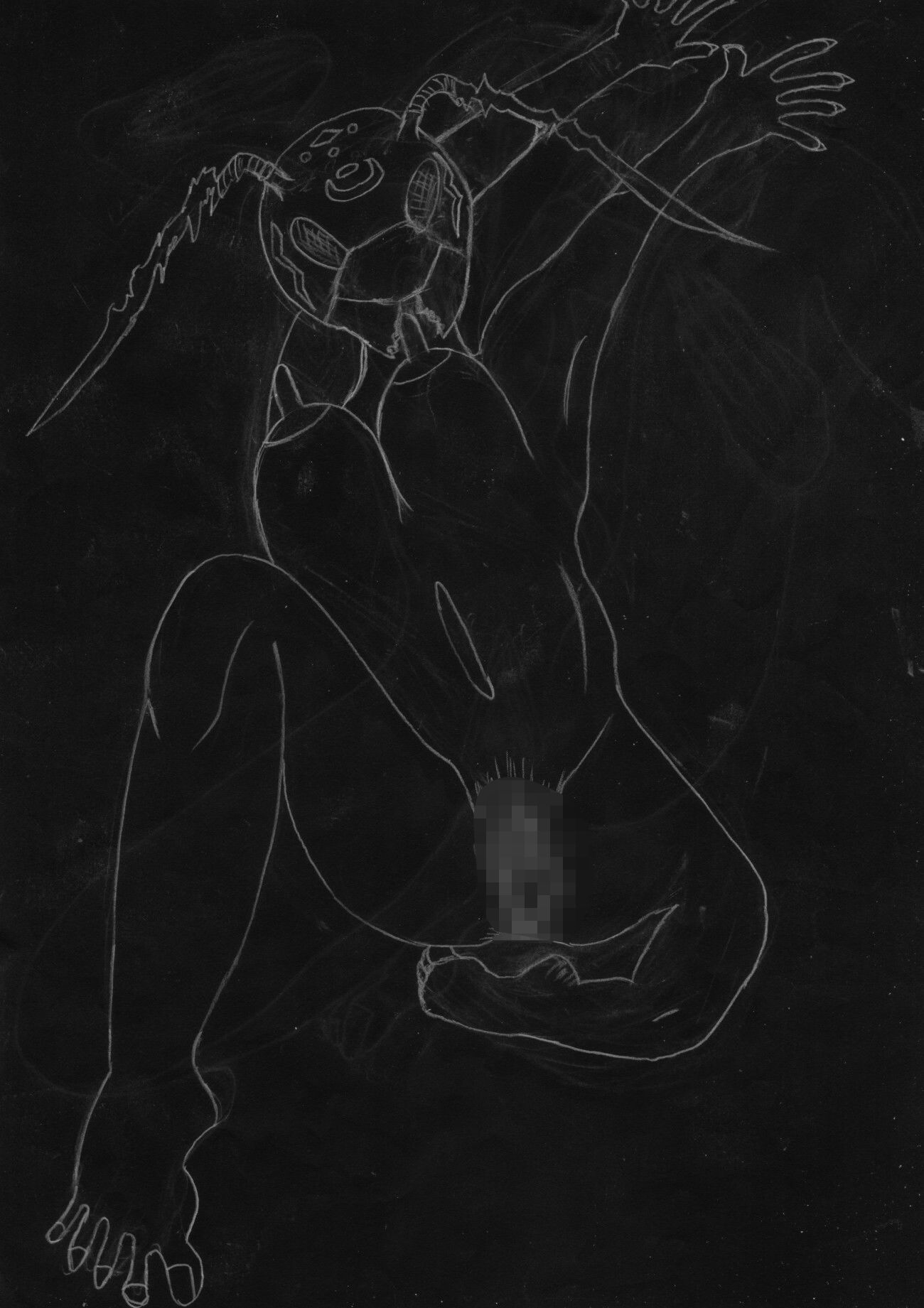 サンプル画像5:黒よりも黒いエロティックホラー黒戯絵集「マネキンポーズ3」(黒納豆) [d_678907]