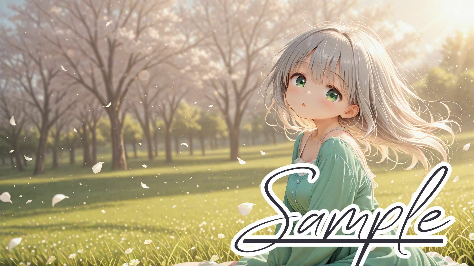 サンプル画像1:-乙女礼賛-緑の風、湖に舞う乙女たち(棚から串だんご) [d_679028]