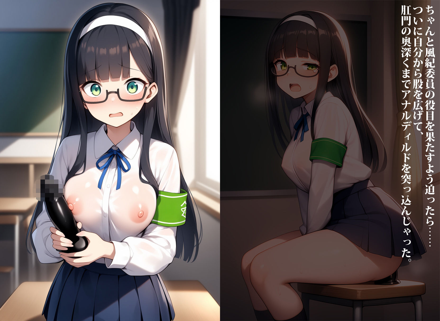 アナルが弱点な風紀委員が校則改変でお漏らし服従した件 画像5