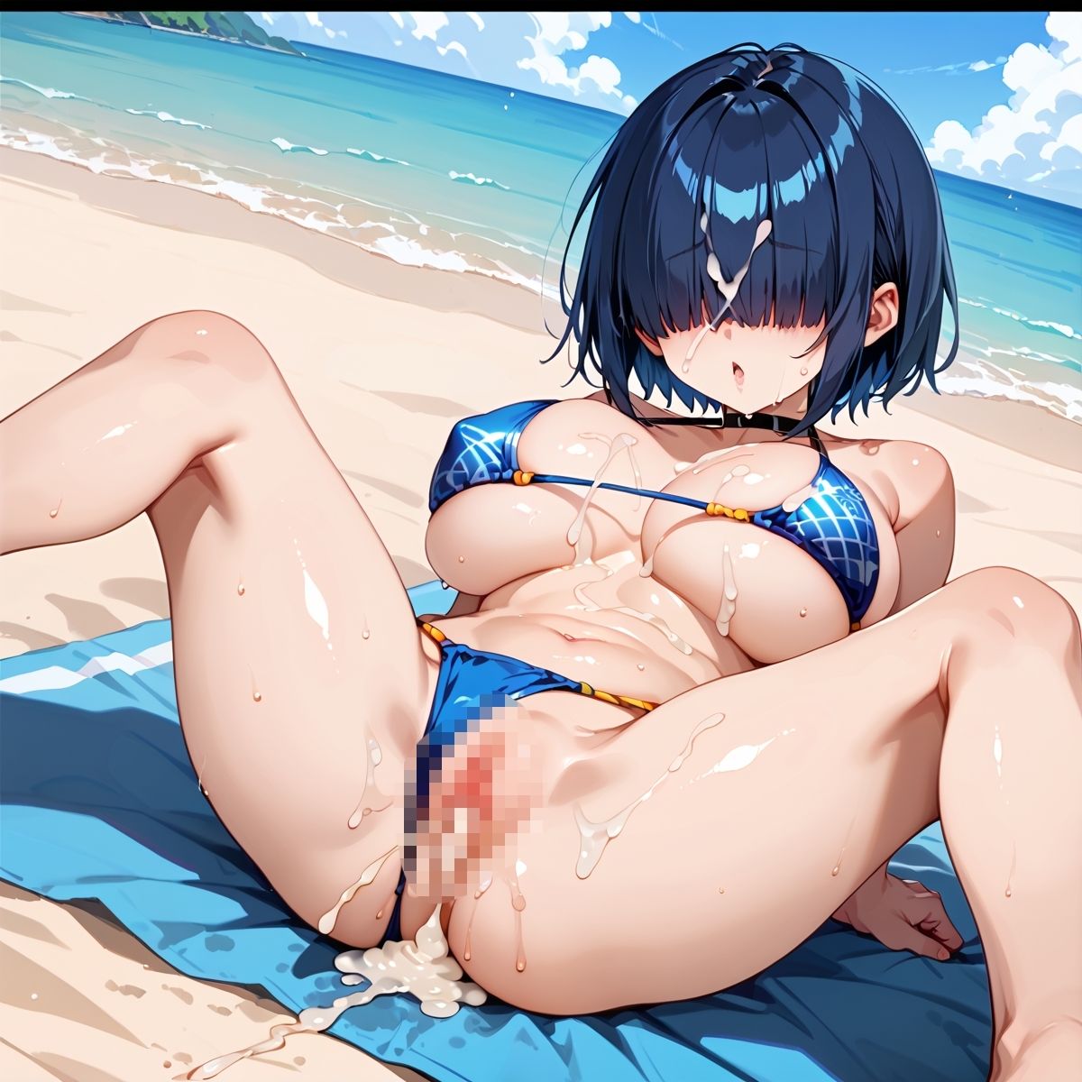 サンプル画像4:陰キャ巨乳ビキニ女子！ビーチで中出しセックス！パート3(エロステーブル) [d_679306]