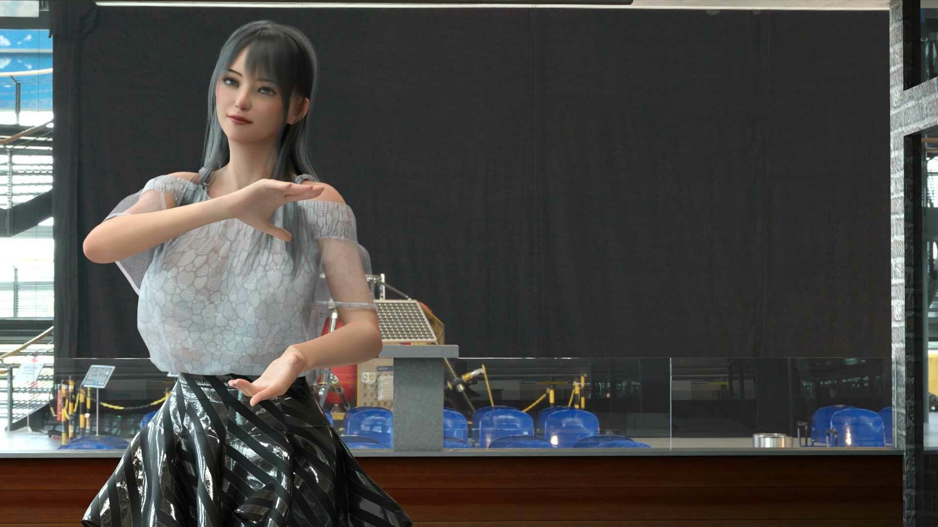 女子アナになった二階堂沙耶・早朝のニュース番組の冒頭でミニスカートでダンスすることを業務命令で強要される:Vol.001『ただの話題作りとのことで電源OFF（のはず）のカメラが4台、ローアングルから彼女のスカート内を覗き込むように設置されている』 画像3
