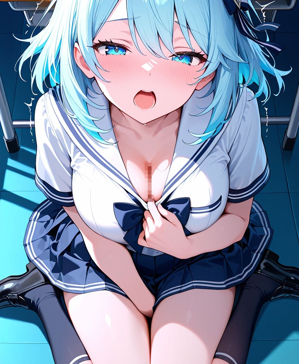 サンプル画像3:夜の教室で彼氏とSEXした話。〜制服編〜(あずさの性活日誌。) [d_679688]