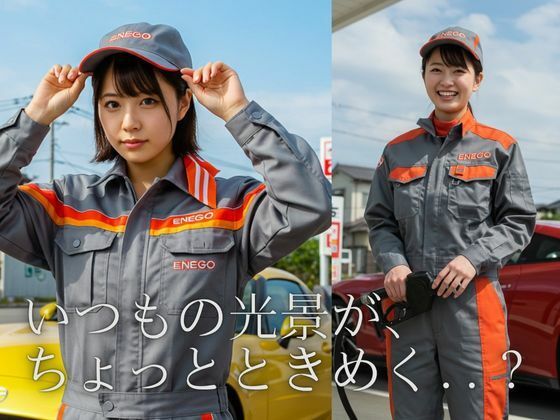 サンプル画像3:ガソリンスタンドで働く美女(AI-AYA) [d_679808]