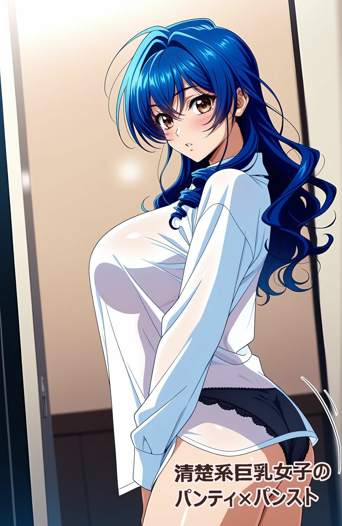 清楚系巨乳女子のパンティ×パンスト 画像5