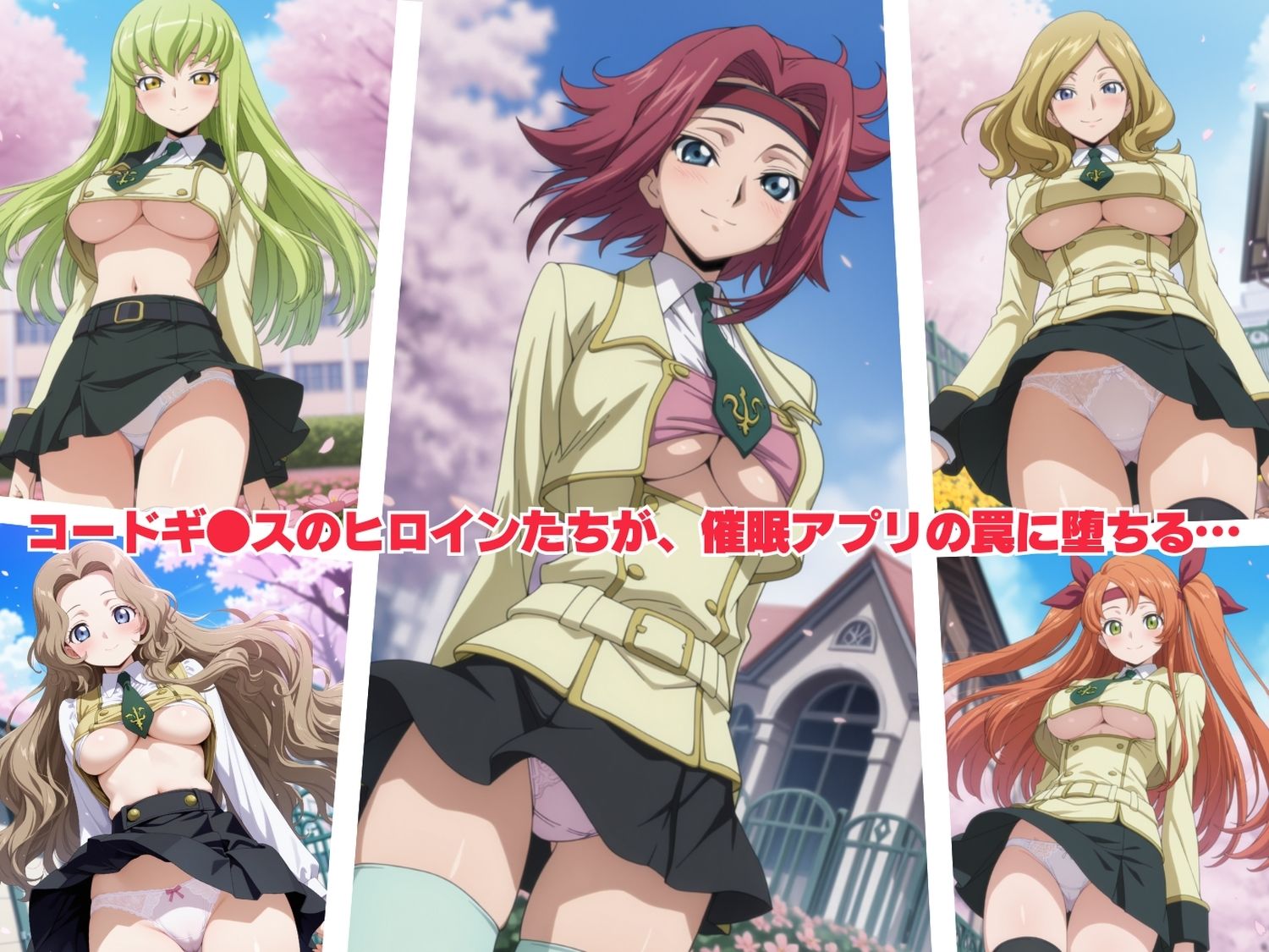 サンプル画像1:【寝取られ】黒の騎士団、淫らな誓約。種付けオジサンのギアス〜5人の子宮まで支配〜(種付けハーレム王国) [d_680239]