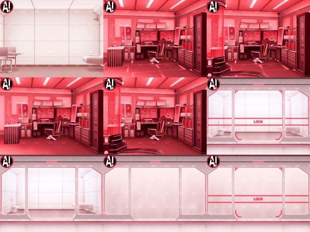 みにくる背景CG素材集『未来編』part02-Red×White- 画像1