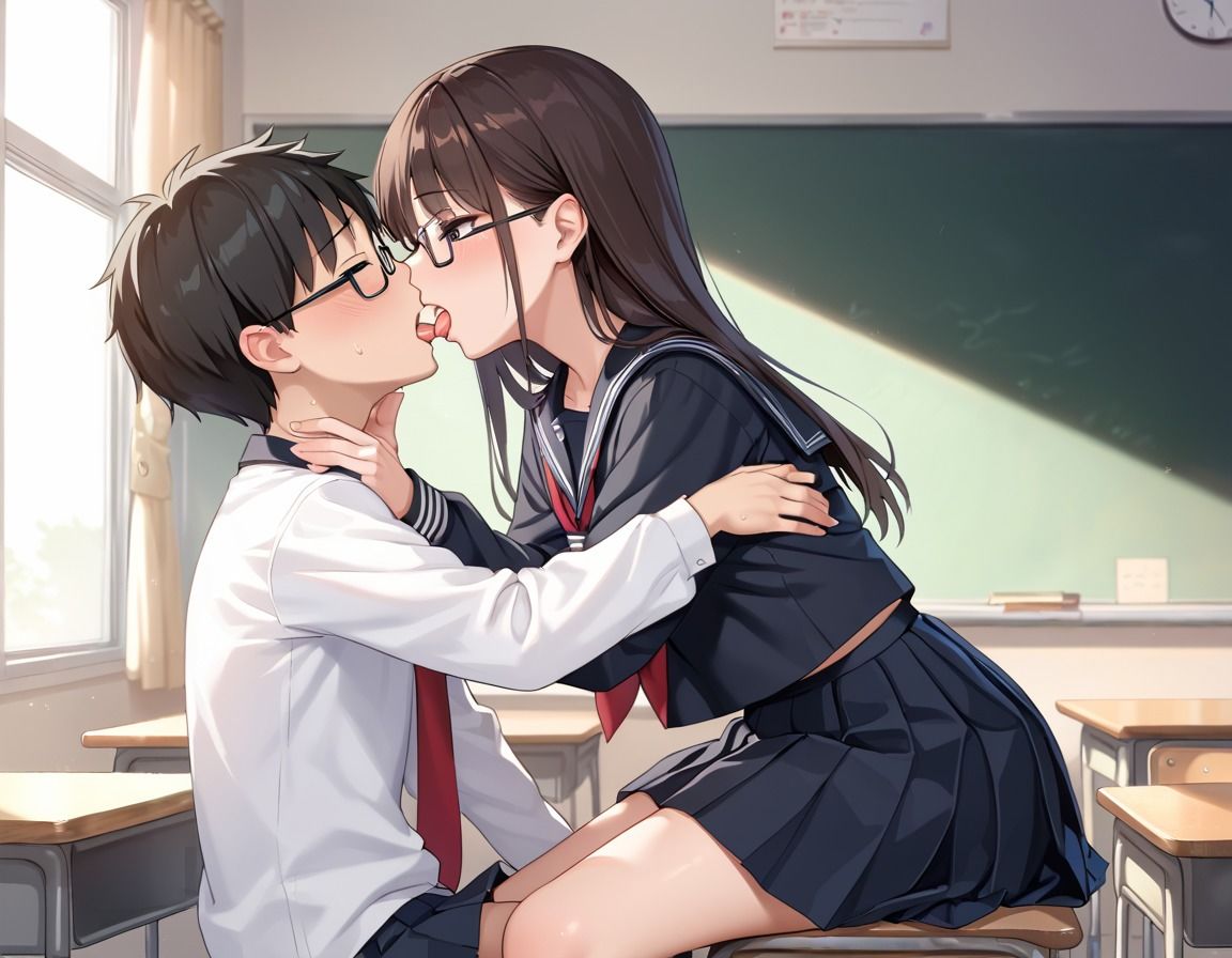 学校中で潮吹きまくる女子校生 画像1