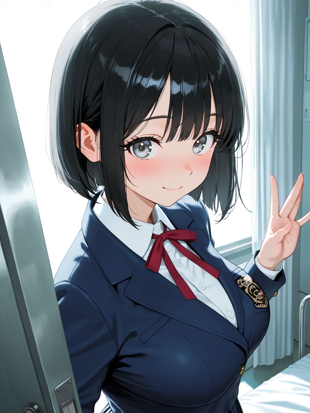 【AI学園喜ばれ部】部長と保健室でHして中だししたら喜ばれた 画像1