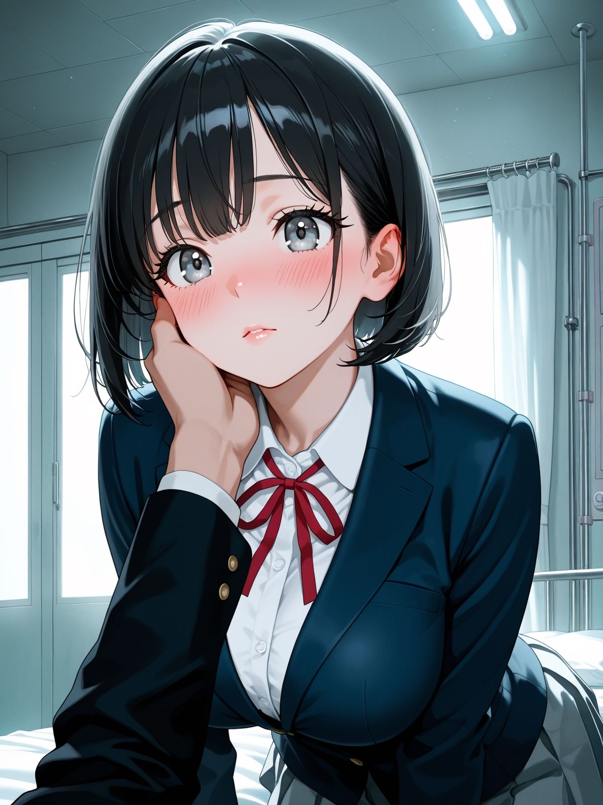 【AI学園喜ばれ部】部長と保健室でHして中だししたら喜ばれた 画像3