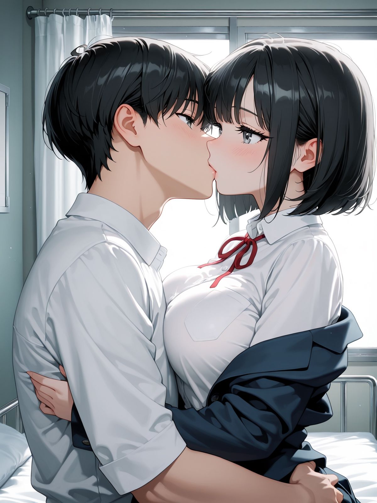 【AI学園喜ばれ部】部長と保健室でHして中だししたら喜ばれた 画像4