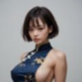 チャイナドレス風のおっぱいが見える服を着た美女（セリフなし  AI画像集）