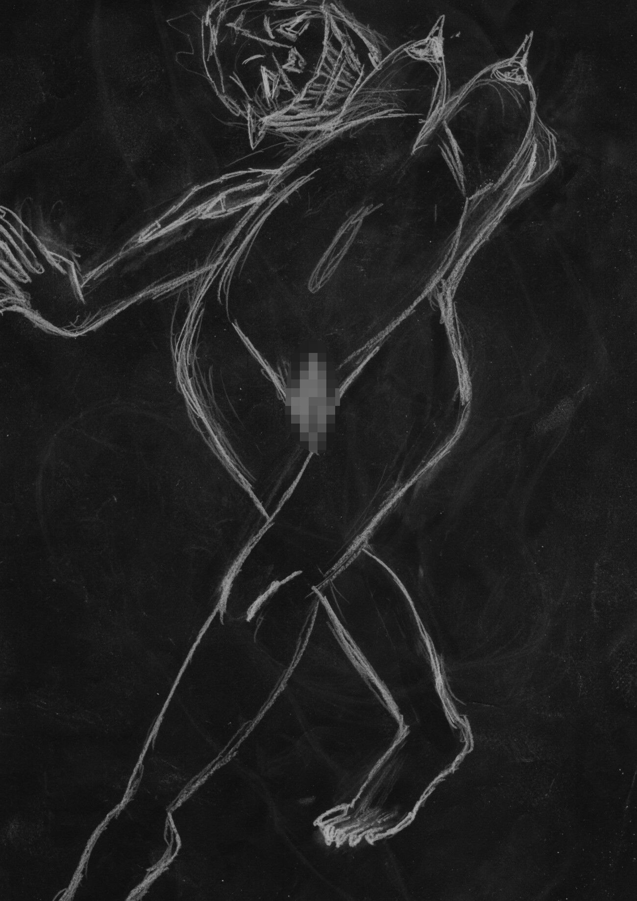 サンプル画像1:黒よりも黒いエロティックホラー黒戯絵集「マネキンポーズ4」(黒納豆) [d_681032]