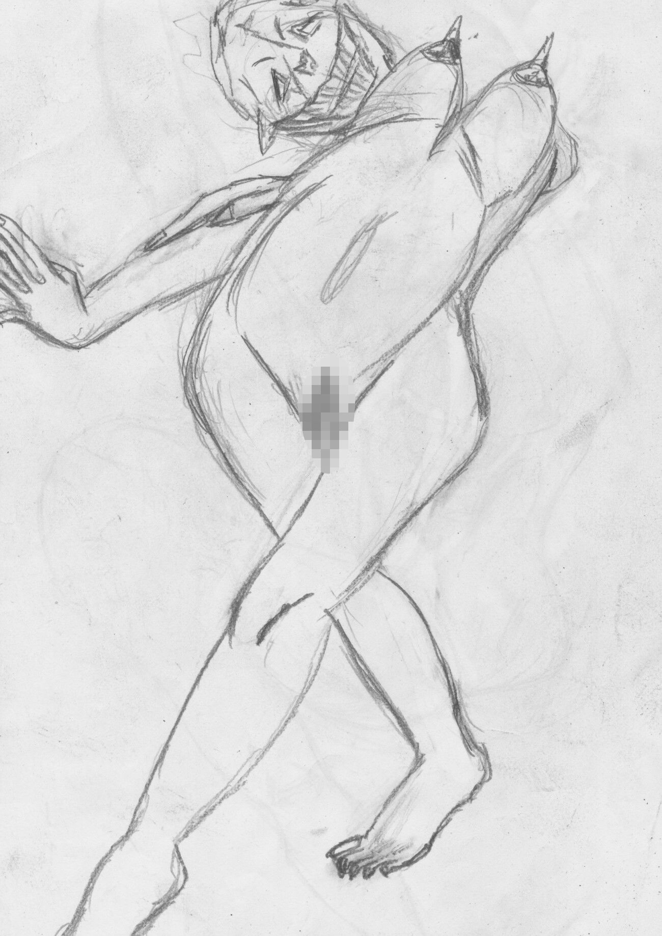 サンプル画像2:黒よりも黒いエロティックホラー黒戯絵集「マネキンポーズ4」(黒納豆) [d_681032]