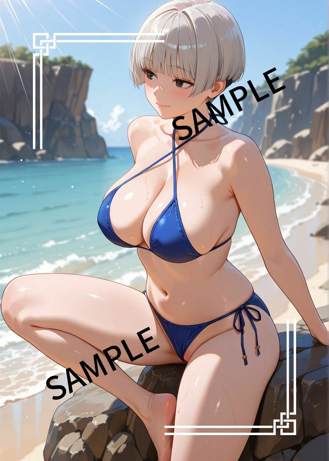 サンプル画像1:グラビアアイドル和姦〜ビーチで撮影後に スタッフやファンと〜  CG集(秋水＠R18ストーリーテラー) [d_681063]