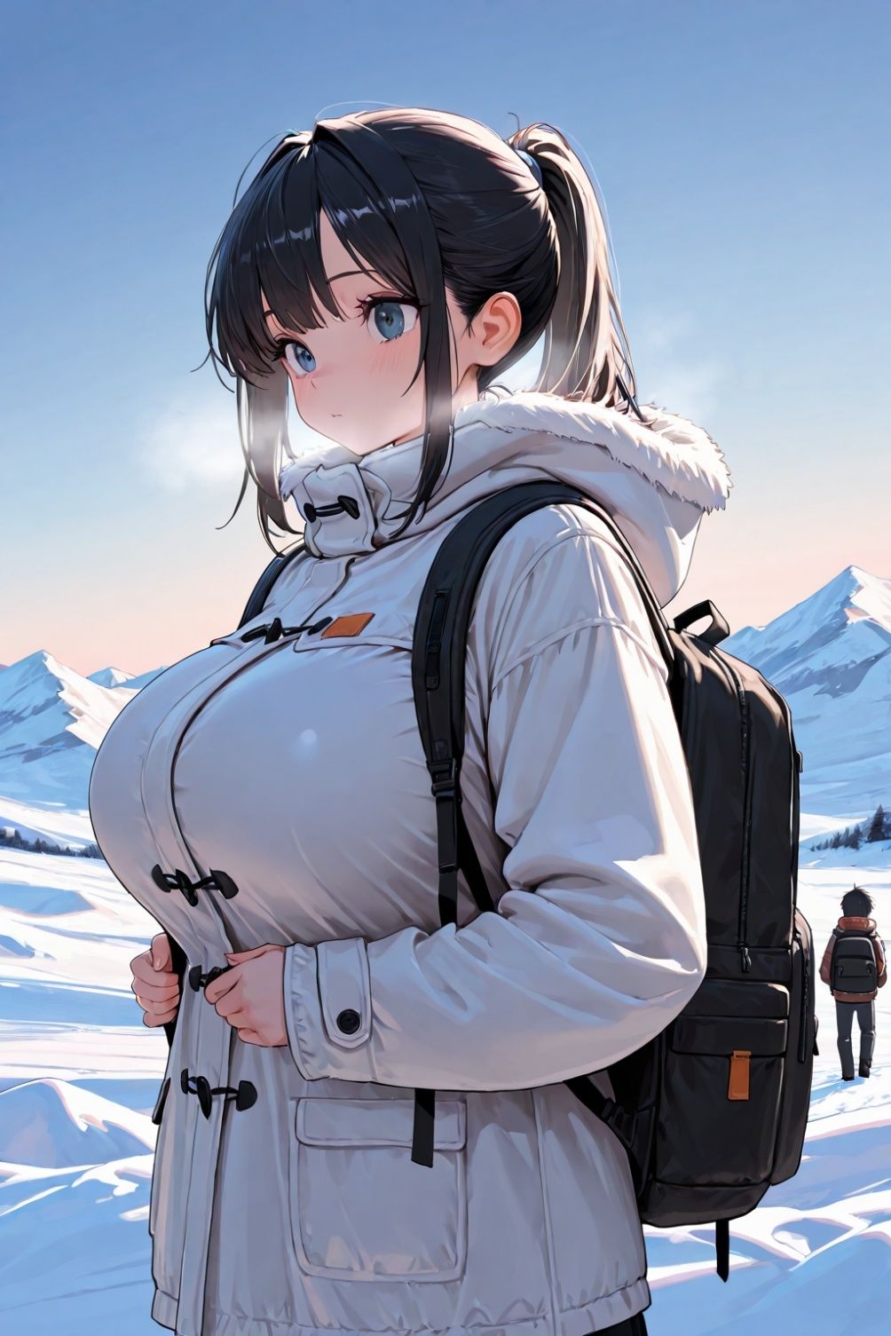 凍える雪山 肌を合せて温まろ 画像1