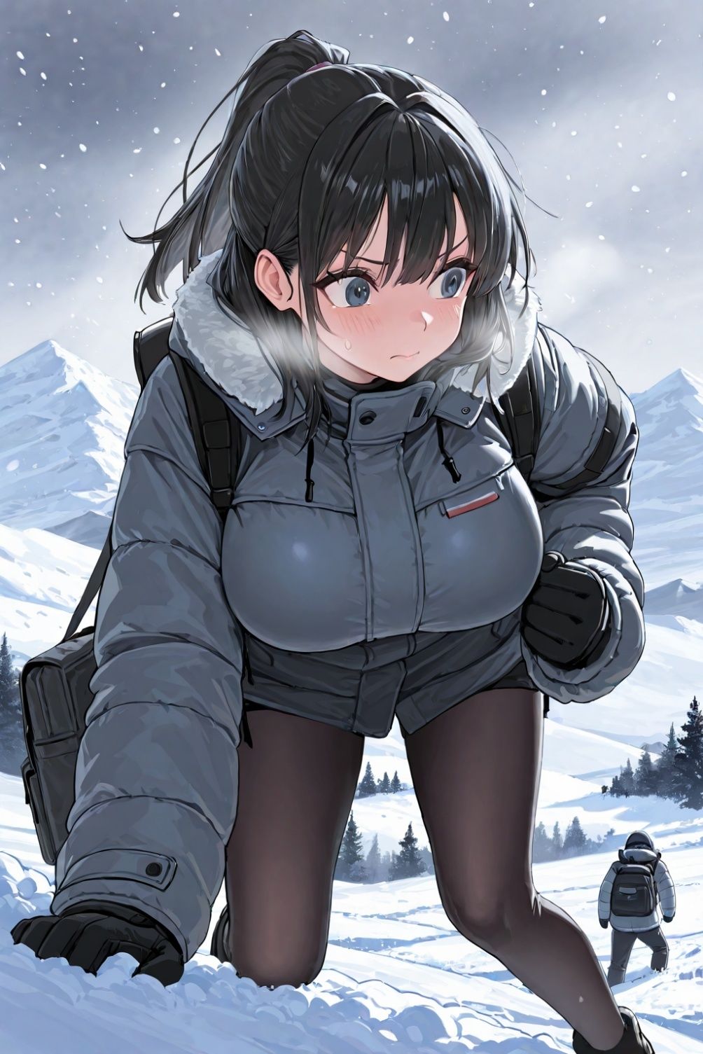 凍える雪山 肌を合せて温まろ 画像2