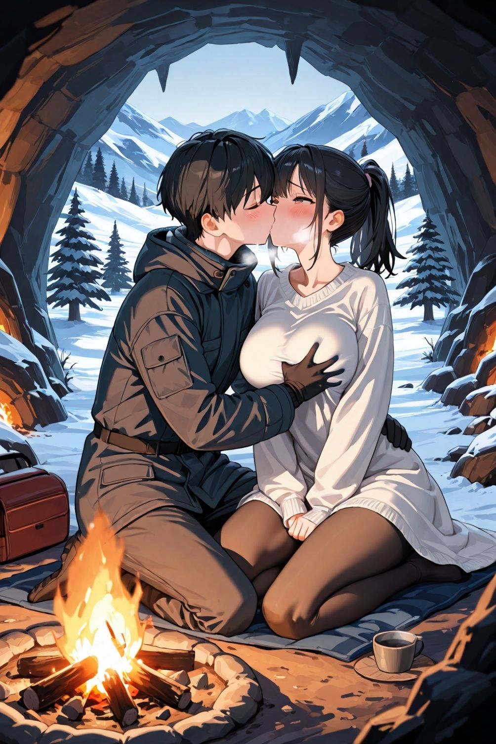 凍える雪山 肌を合せて温まろ 画像4