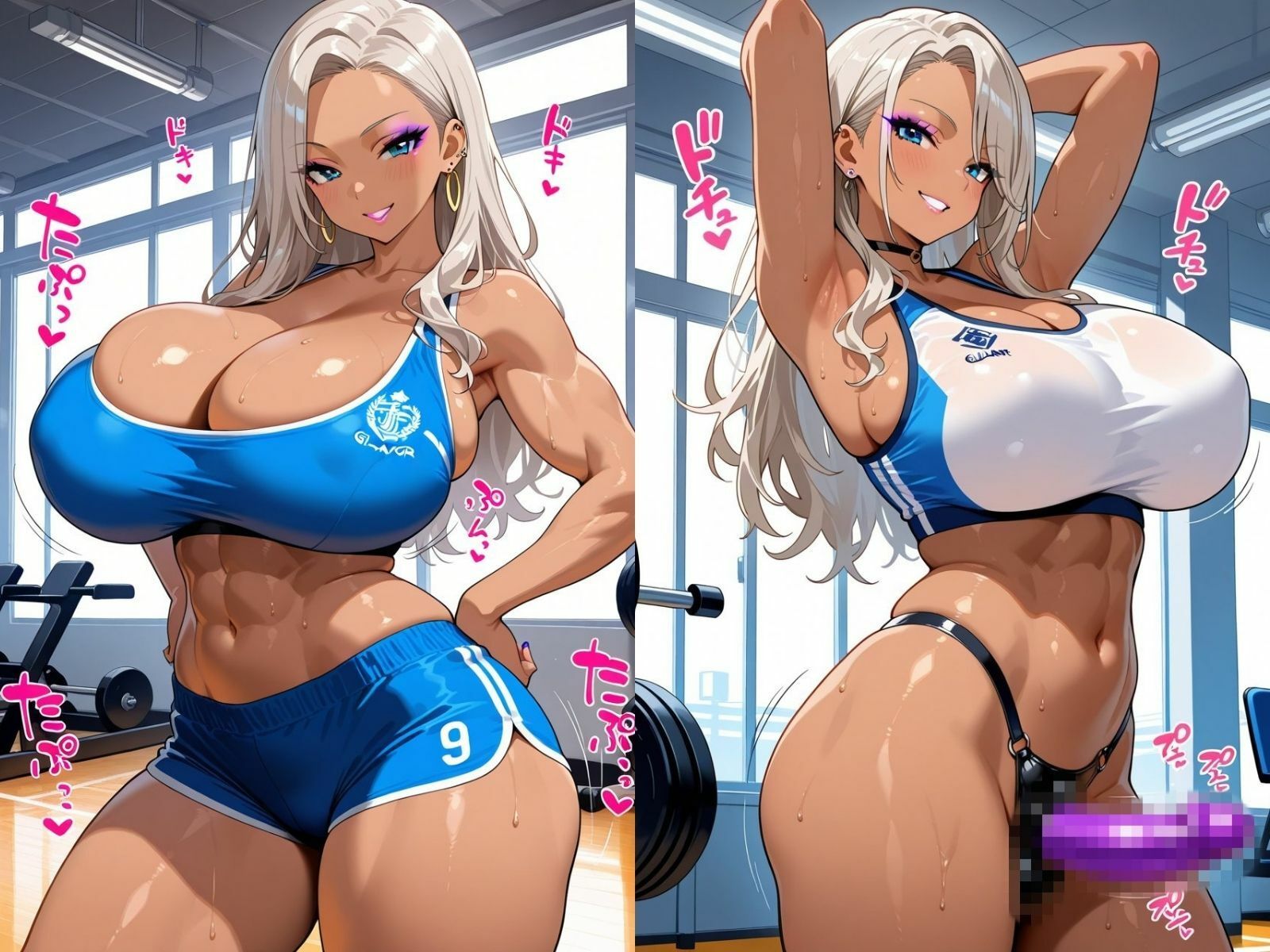 サンプル画像2:ジムで強そうなギャルにペニバンで犯●れる(性癖の館) [d_681168]