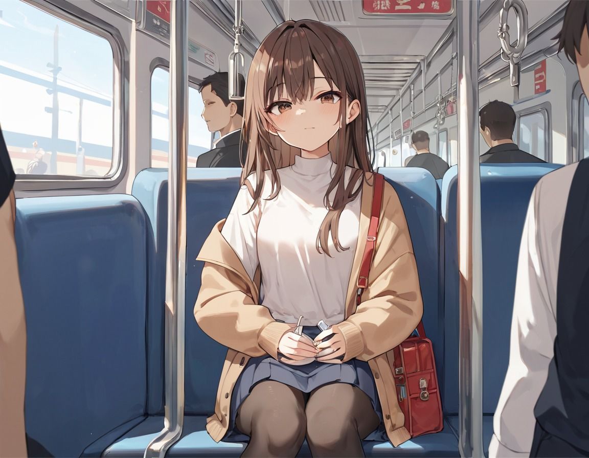 女子校生を電車で集合痴● 画像1