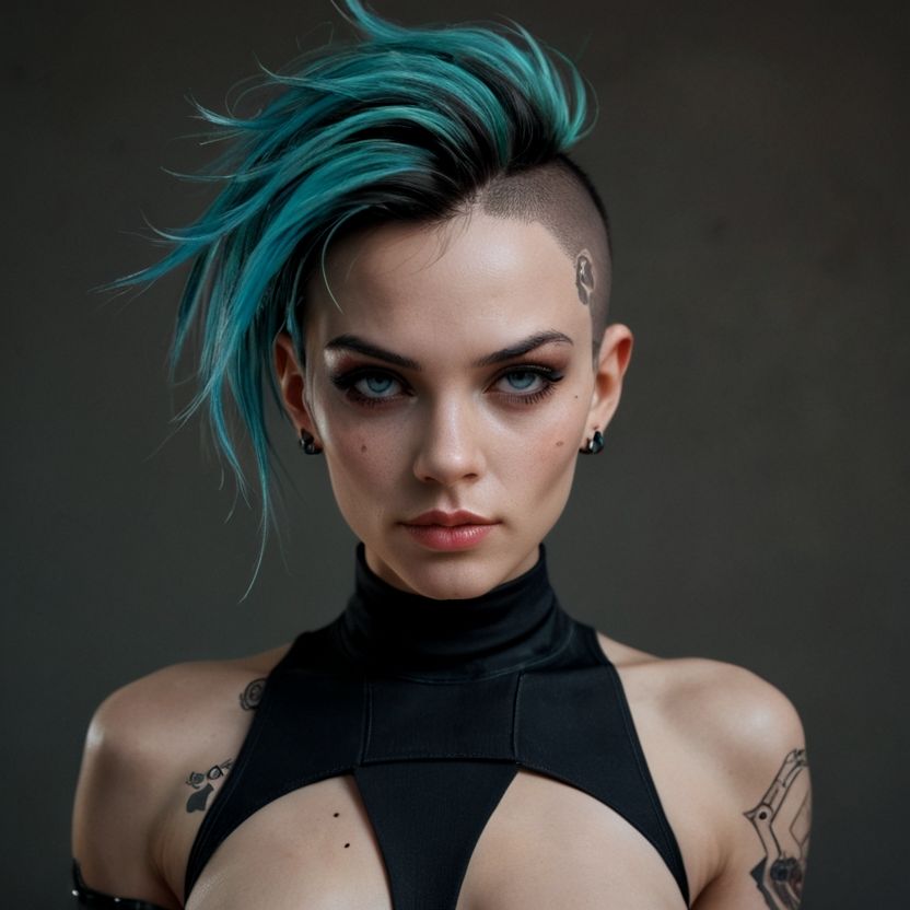 サンプル画像1:パンクでモヒカンの外国の美女（セリフなし  AI画像集）(アフェアーアモーレ) [d_681410]