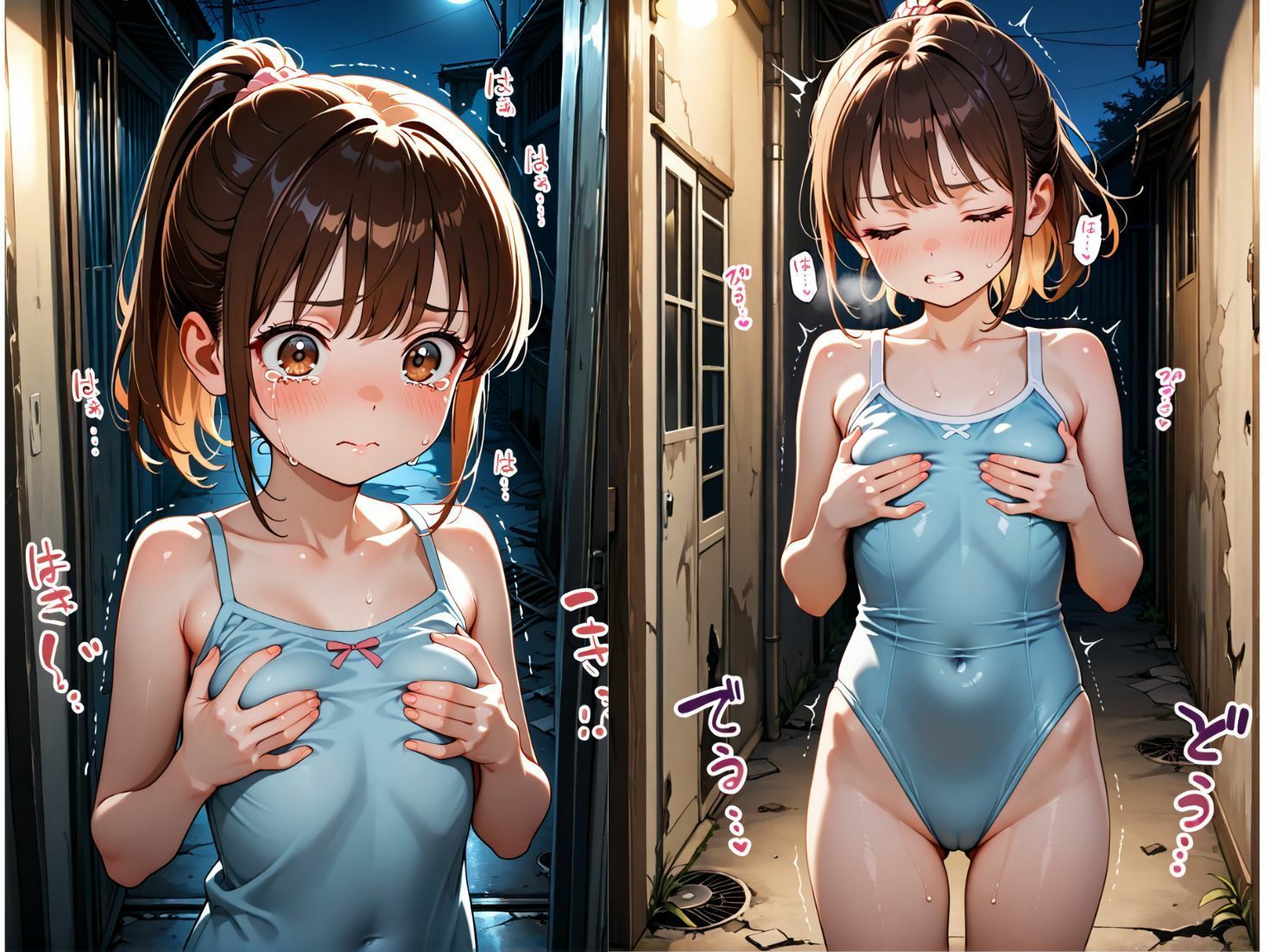 サンプル画像2:廃墟でミツけた俺の最高なオナペット！(ロリのりな女子校生ちっぱいランド) [d_681544]