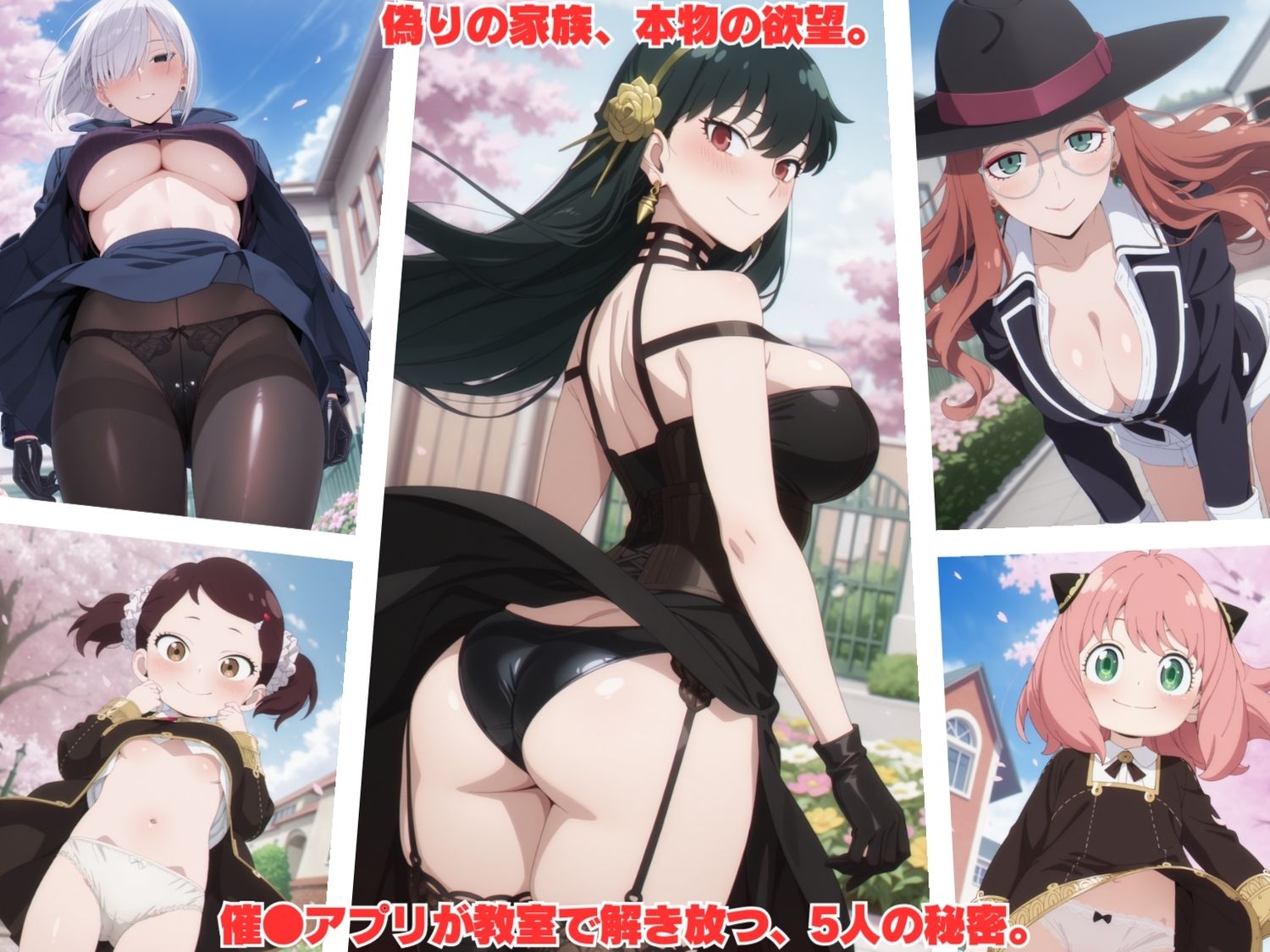 サンプル画像1:スパイ、殺し屋、そして教室の罠  〜催●アプリが繋ぐ、偽りの家族と本物の欲望〜(種付けハーレム王国) [d_681596]
