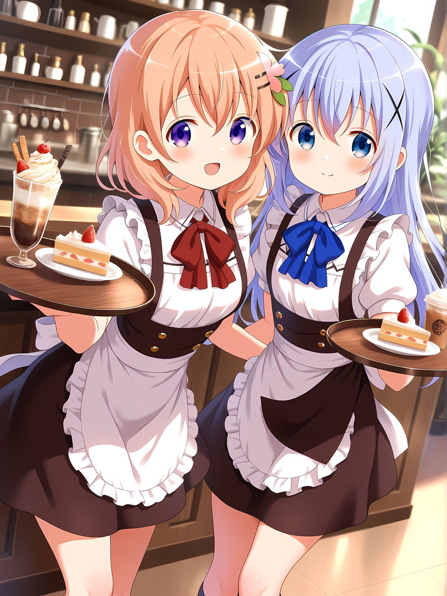 【にょすらマヨ】かわいい女の子がウェイトレスをしております『ラビットハウスでヤり放題！保◯心愛（ココア）×香◯智乃（チノ）』1