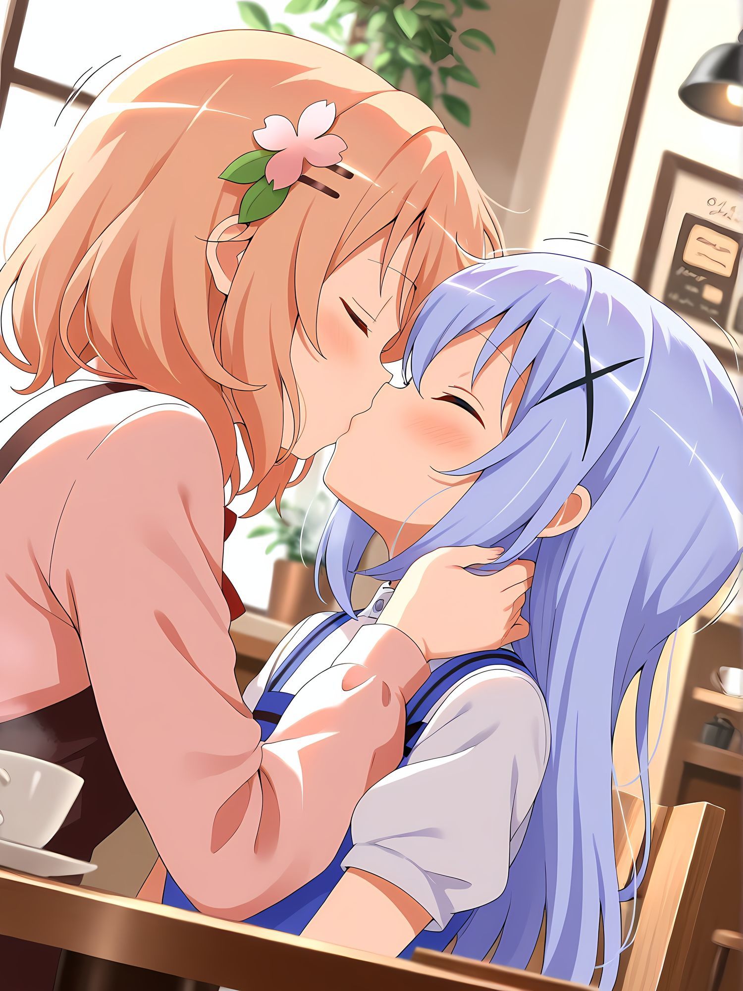 【にょすらマヨ】かわいい女の子がウェイトレスをしております『ラビットハウスでヤり放題！保◯心愛（ココア）×香◯智乃（チノ）』2