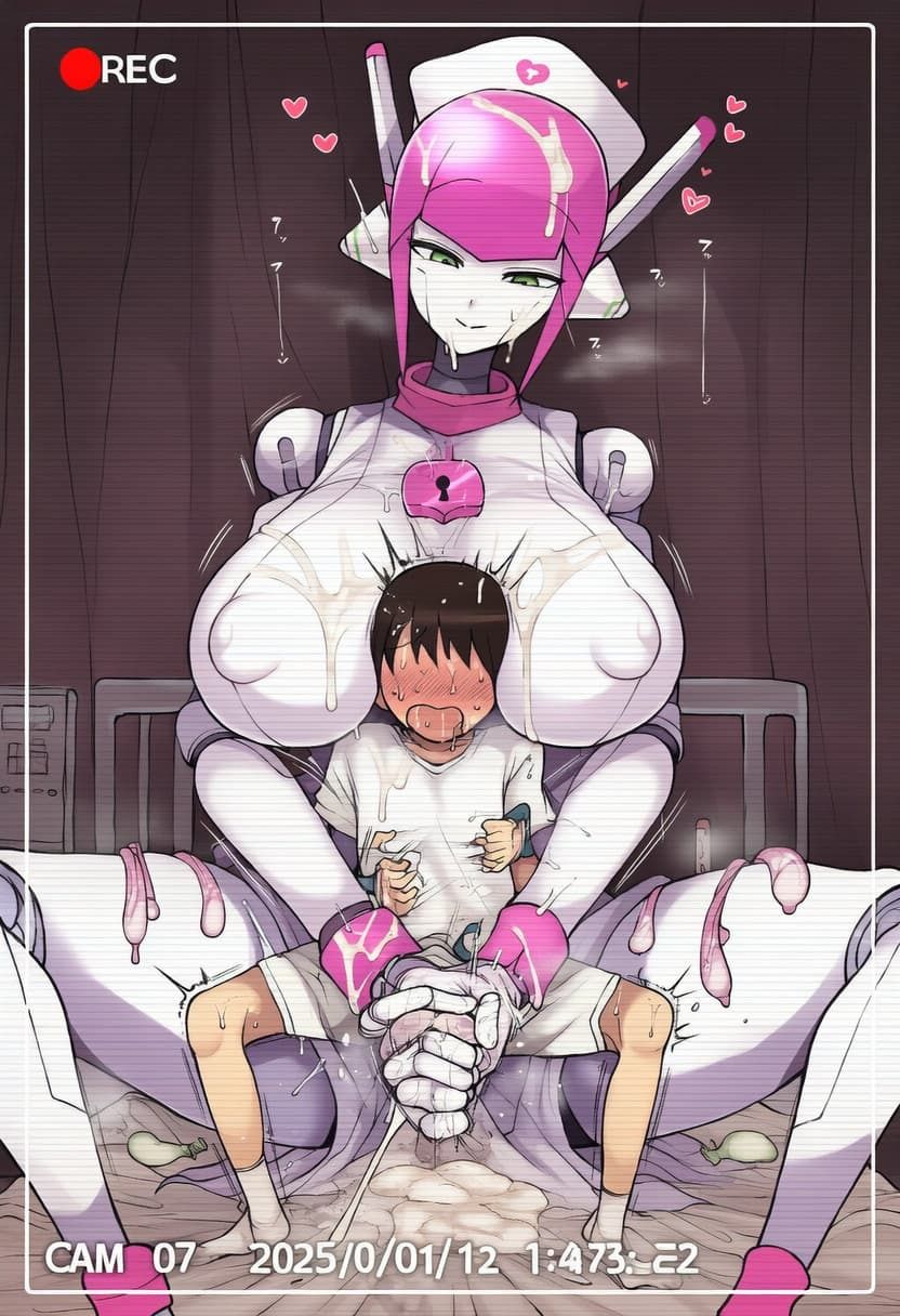 爆乳ロボットにパイ固めされる僕 画像4