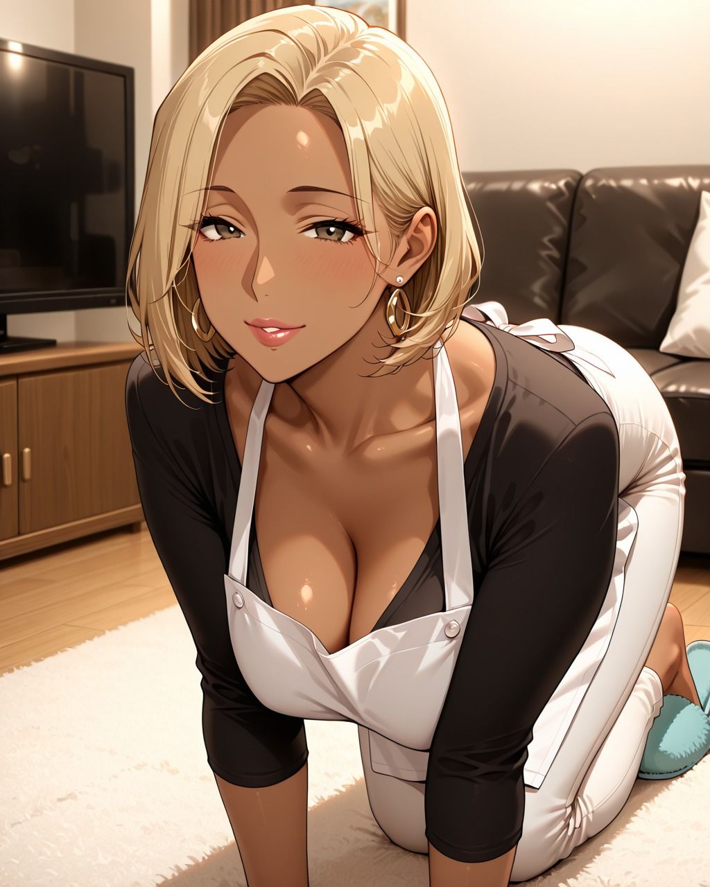 家庭的な巨乳人妻ギャル悶絶種付け〜きもおじの巨根をしゃぶる人妻〜 画像1