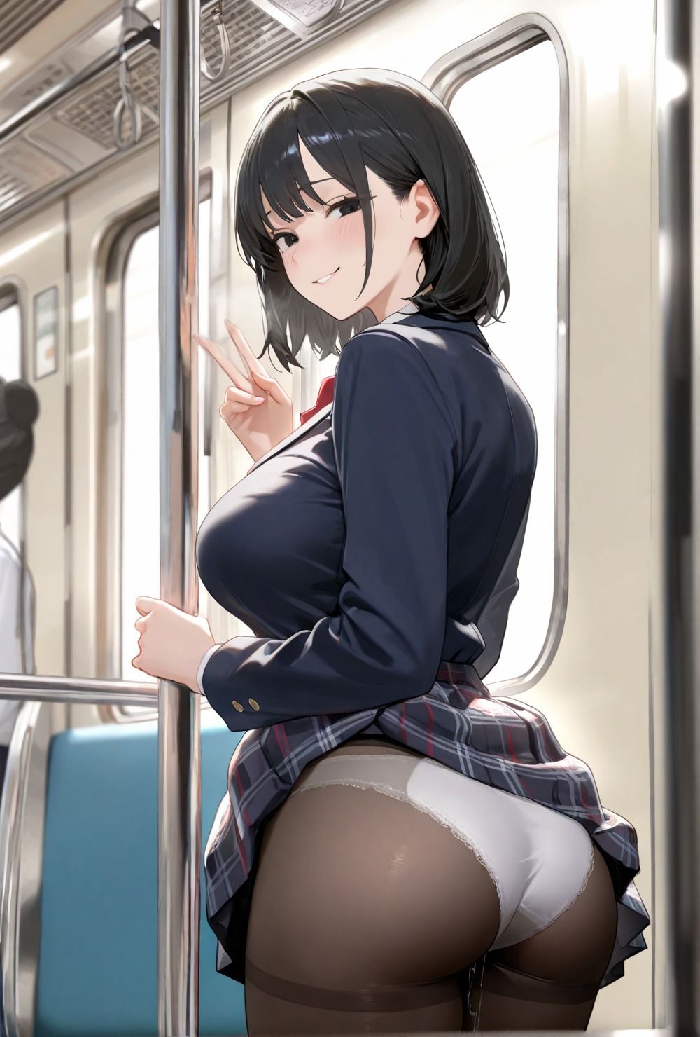 【無料エロ漫画】クラスの1軍マドンナ女子校生は電車痴●でおじを誘惑しちゃう(ハッスル倶楽部) d_682647