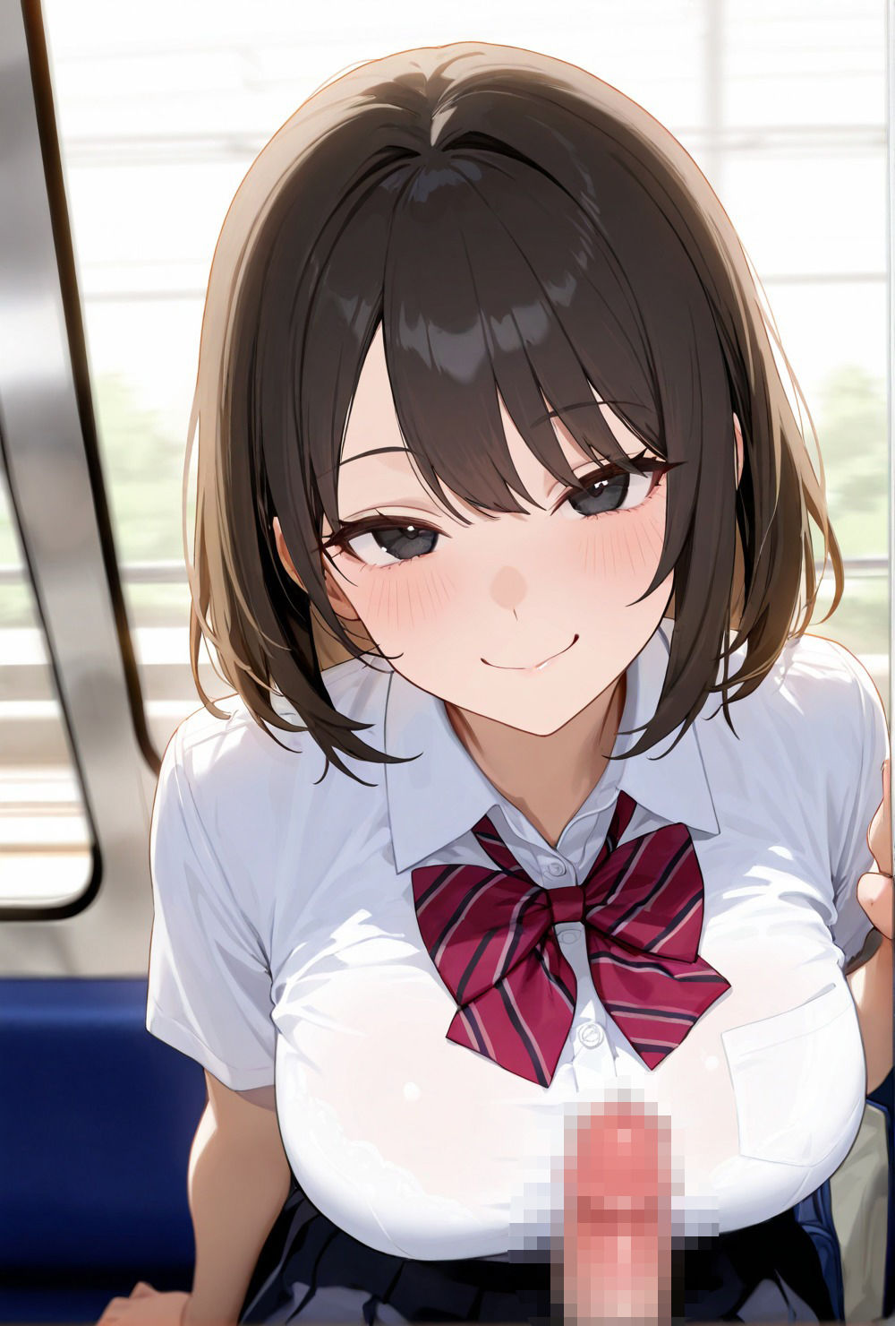 【無料エロ漫画】クラスの1軍マドンナ女子校生は電車痴●でおじを誘惑しちゃう(ハッスル倶楽部) d_682647
