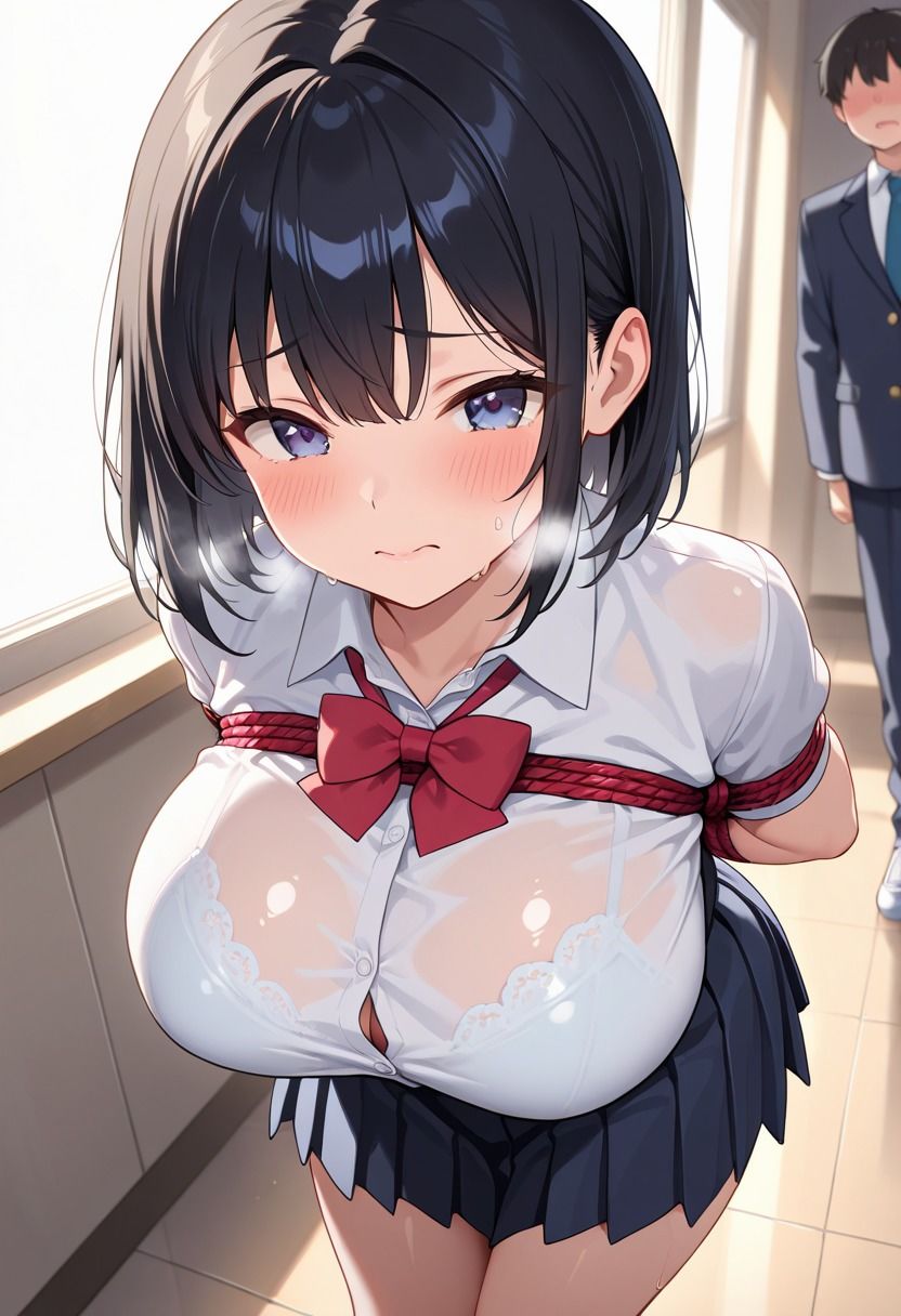 サンプル画像1:巨乳女子校生を拘束して淫乱中出しSEX【ショート動画付き】(ぽんぽこたろう) [d_682776]