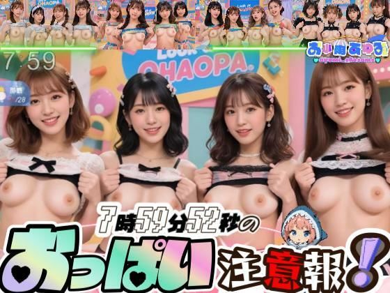 【動画】7時59分52秒のおっぱい注意報！【あゆみのお絵かき】