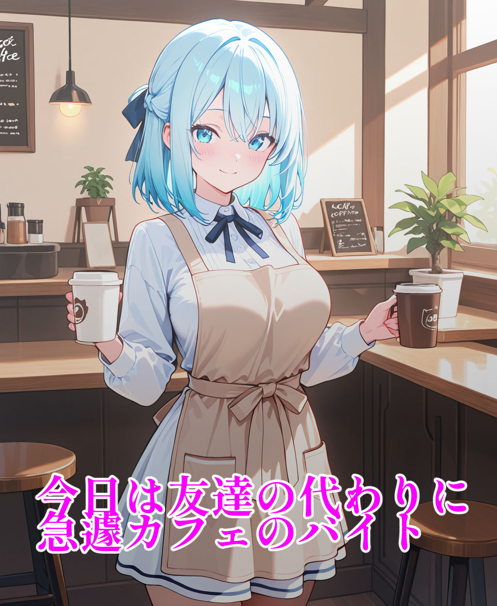 サンプル画像2:カフェでバイトしてたら、お客さんにいっぱいご奉仕SEXした話。(あずさの性活日誌。) [d_682794]