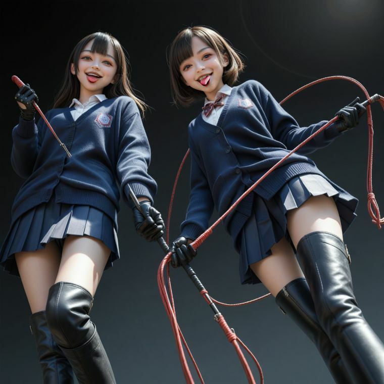 サンプル画像2:制服QUEEN ブーツ 2(正服着衣–RaMU（裸無）) [d_682866]