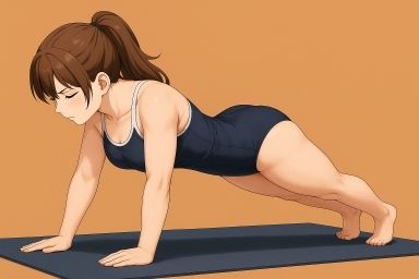 サンプル画像5:スクール水着の女の子が運動してるだけ(おさないぼたん) [d_683284]