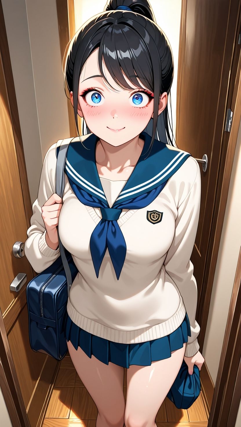 黒髪ポニテ妹が兄にだけ見せる甘えと背徳 画像1
