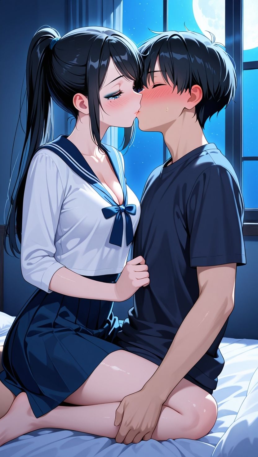 サンプル画像5:黒髪ポニテ妹が兄にだけ見せる甘えと背徳(妹学園) [d_683443]