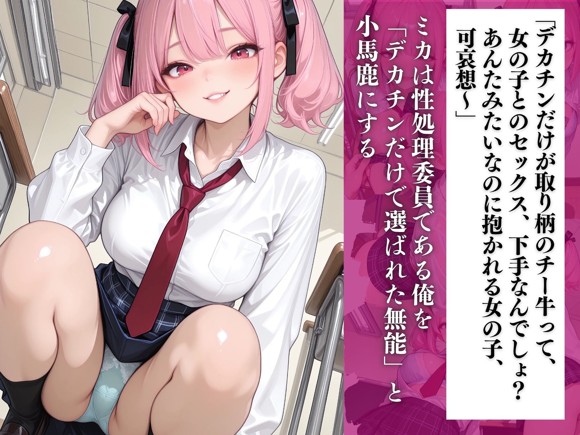 サンプル画像3:チー牛の俺が性処理委員！？〜小悪魔娘 桃瀬ミカの挑発をデカチンでわからせる〜(くりーむクリーム) [d_683447]