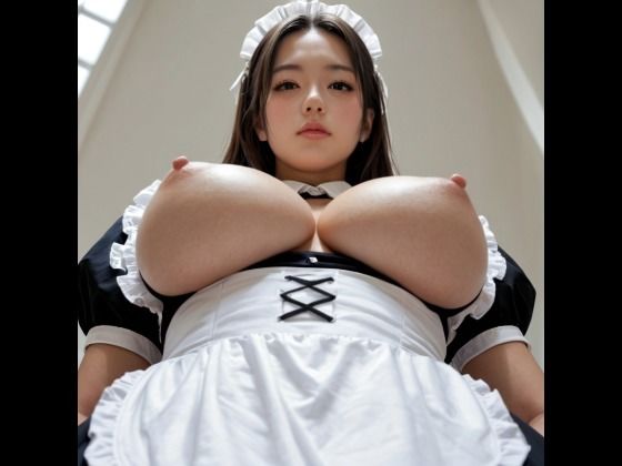 爆乳メイドを下から見上げる(セリフなし AI画像集)【ファンタスセレブリティ】
